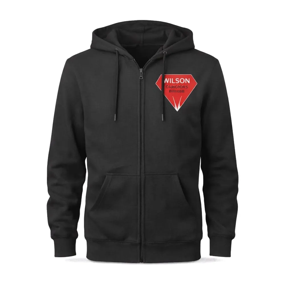 Vuxen Hoodie svart med zip